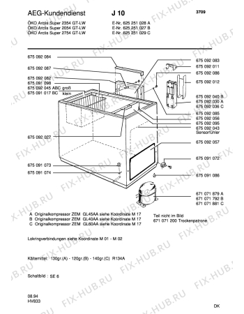 Схема №1 ARC2052 GT с изображением Электрокомпрессор для холодильника Aeg 8996710717928